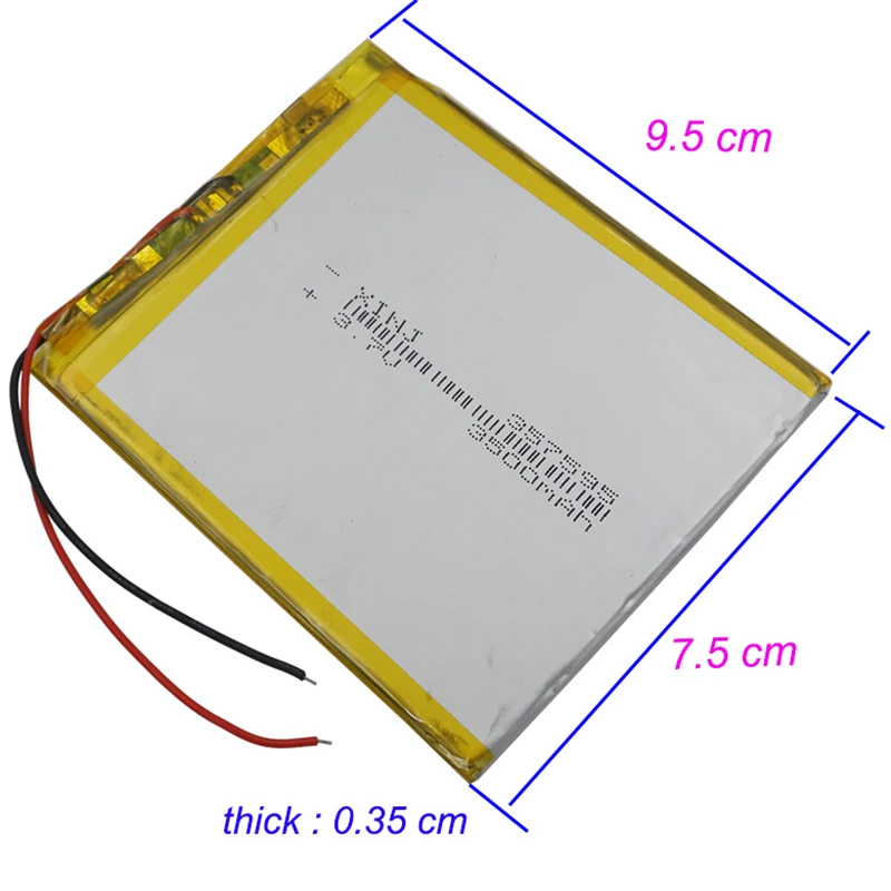 3,7 В, 3500 мАч, 12,95 Втч, полимерный литиевый аккумулятор 357595   Li-po Cell для GPS PSP DashCam электронная книга музыкальный игровой плеер КПК MID планшетный ПК