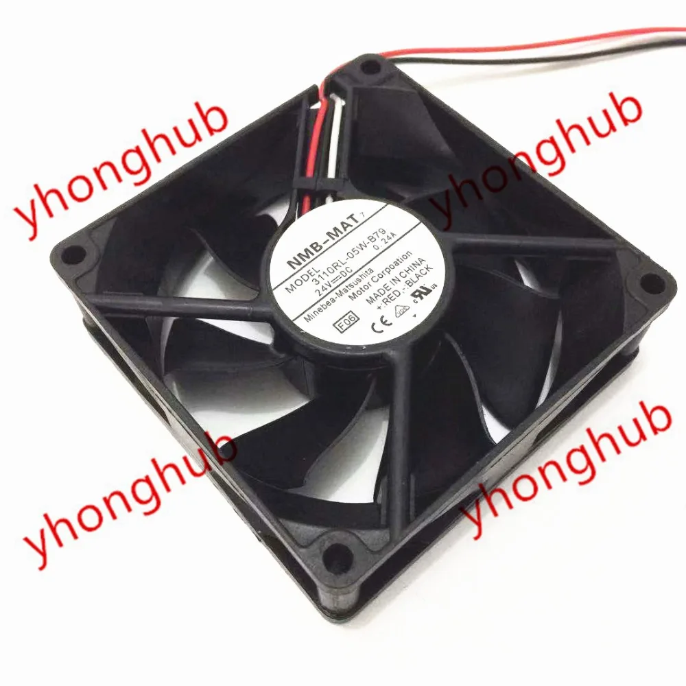 

NMB-MAT 3110RL-05W-B79 DC 24V 0.24A 3-Wire 80x80x25mm Server Cooling Fan