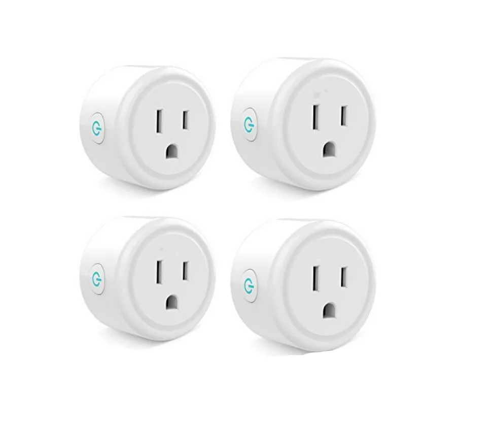 

4pcs/1lot Smart plug Mini Wifi Outlet with Alexa Google Home & IFTTT No Hub Required Remote Control your home appliances from