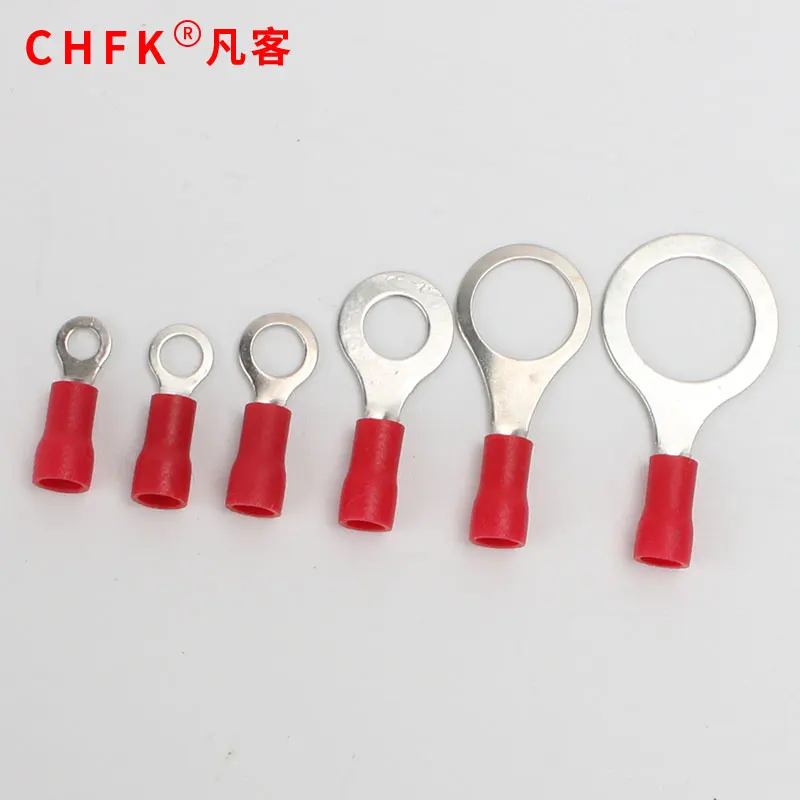 500pcs RV5.5-6 Ring/Circular Pre-Insulated Cold Terminals 12-10AWG auto For 48A 4-6mm2 Round shape wire crimp terminal