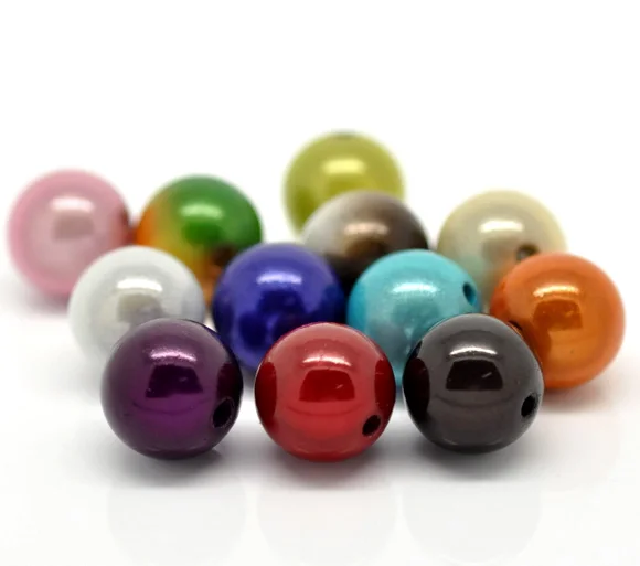 Free Shipping 50pcs 14mm Mixed Miracle Acrylic Round Spacer Beads charm wholesales B15698