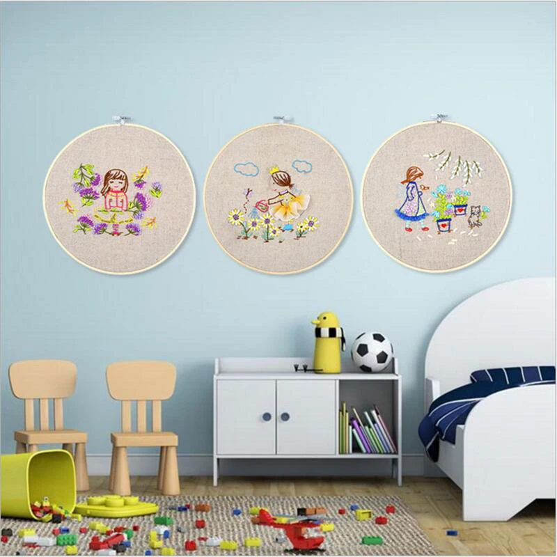 1pc 刺繍リースの竹クロスステッチツールラウンド刺繍フレーム縫製フープリング家の装飾クラフトアクセサリー