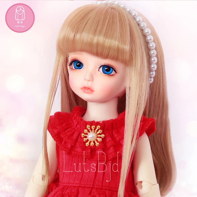 Wig For Doll BJD shinee LutsbjdlHoney Delf size 5-6 inch 1/6 high-temperature Straight Wig Doll BJD Lovely Wig in beauty  L06C