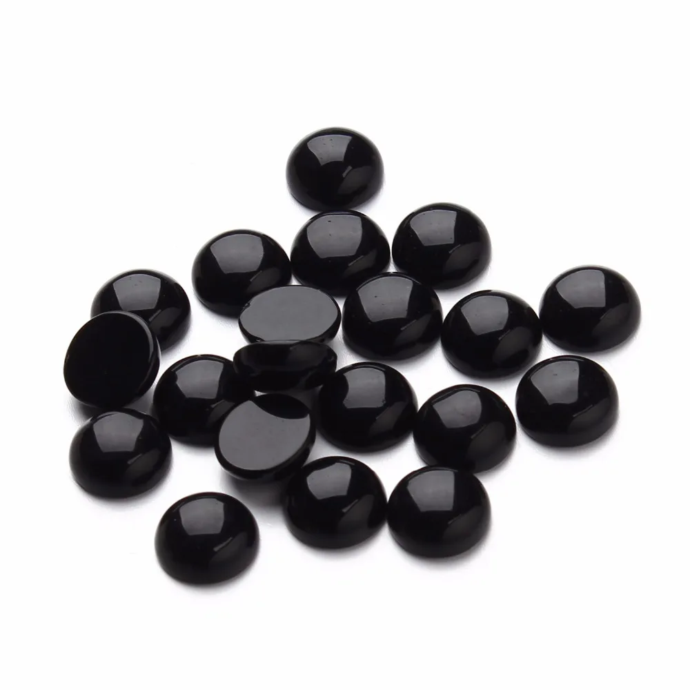 Fashion 10pcs/lot 12 10mm Round Flatback Black Onyx Cabochons Beads Natural Stone Cabochon Base Beads for DIY Jewelry Making