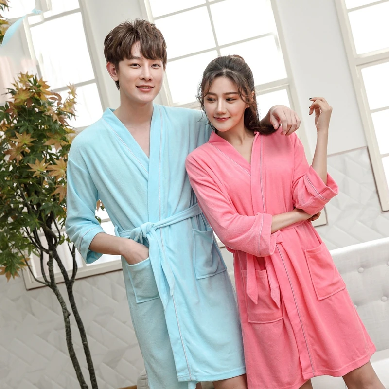 

Summer Women's Robe 100% Cotton Sleepwear Ladies Sexy Nightwear Kimono Nightgown Long-sleeve bathrobes Bride Bridal Wedding Robe