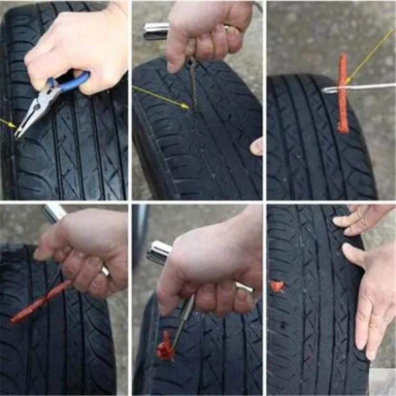 Car Repair Tool Car Auto Tubeless Tire Repair Kit Wheel Punch Work Perfect And Free Shipping