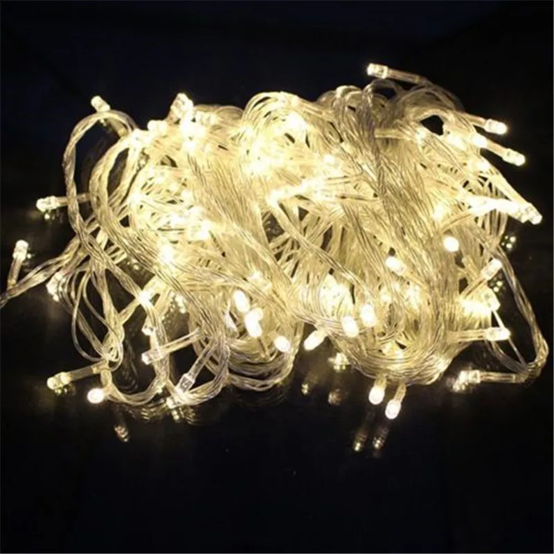 New Year Decoration Garland 100M Warm White String Lights Navidad For Christmas Holiday Party AC220V EU US AU Plug With 8 Modes