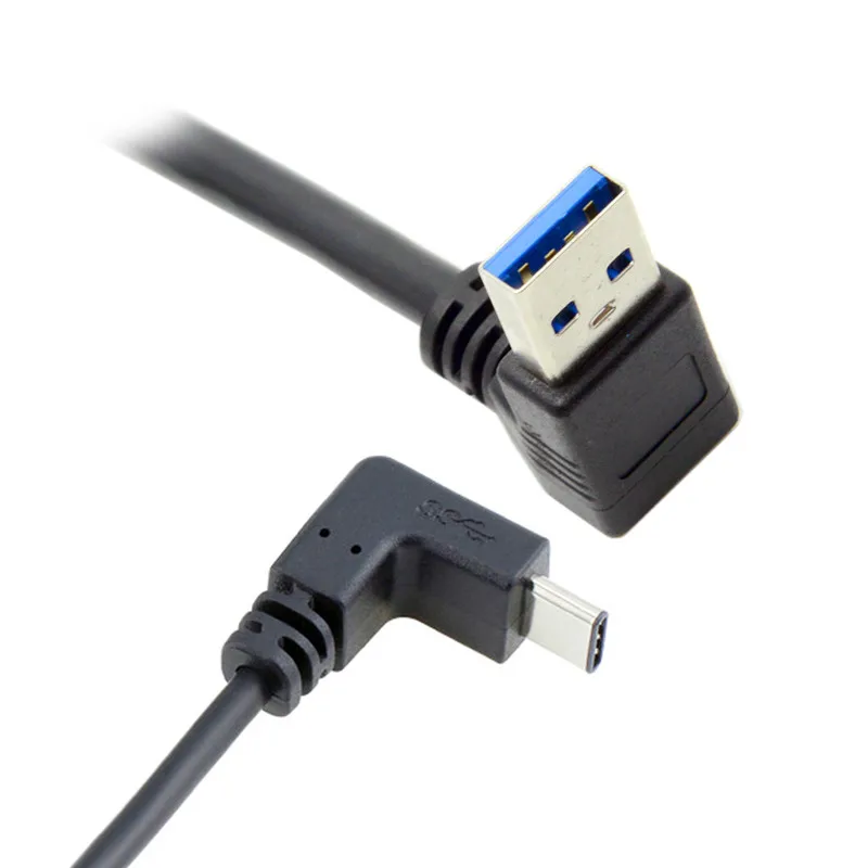 90 Degree UP & Down angled USB3.1 Type-c male to USB3.0 Male 90 degree angled cable 1m for mobile phone tablet