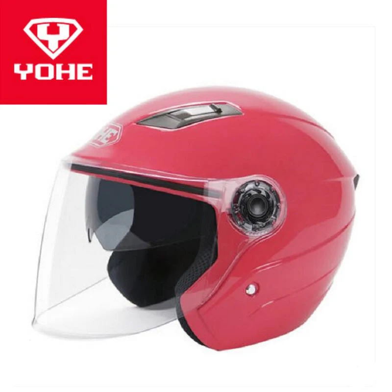 Summer New YOHE Double lens Motorcyce Helmet YH837A Half Face Motorbike Helmets Casco made of ABS PC Visor Lens size M L XL XXL