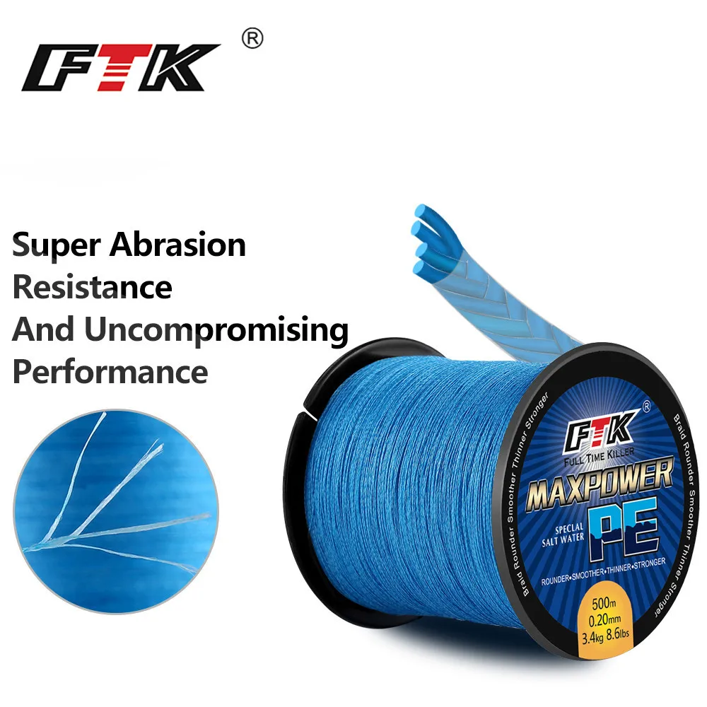 FTK PE pleciona linka TP 500M LB13-17 Code0.4-6.0 DIA/mm0.1-0.4 Super wielowłóknowy karp wędkarski — zdjęcie 7