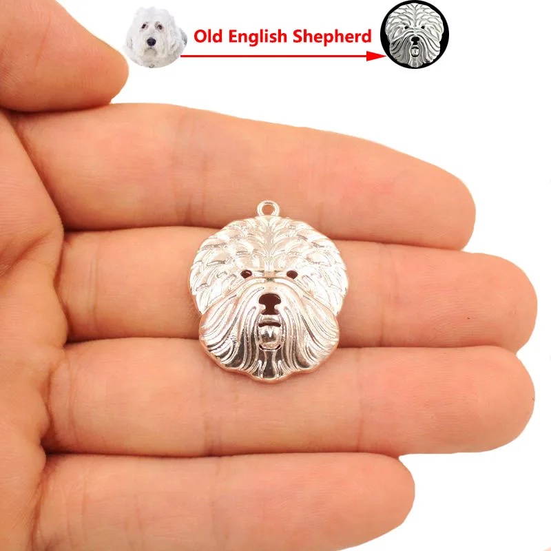 Old English Shepherd Dog Animal Pendant Necklace Gold Silver Plated Jewelry For Women Male Female Girls Cute AKC  N030