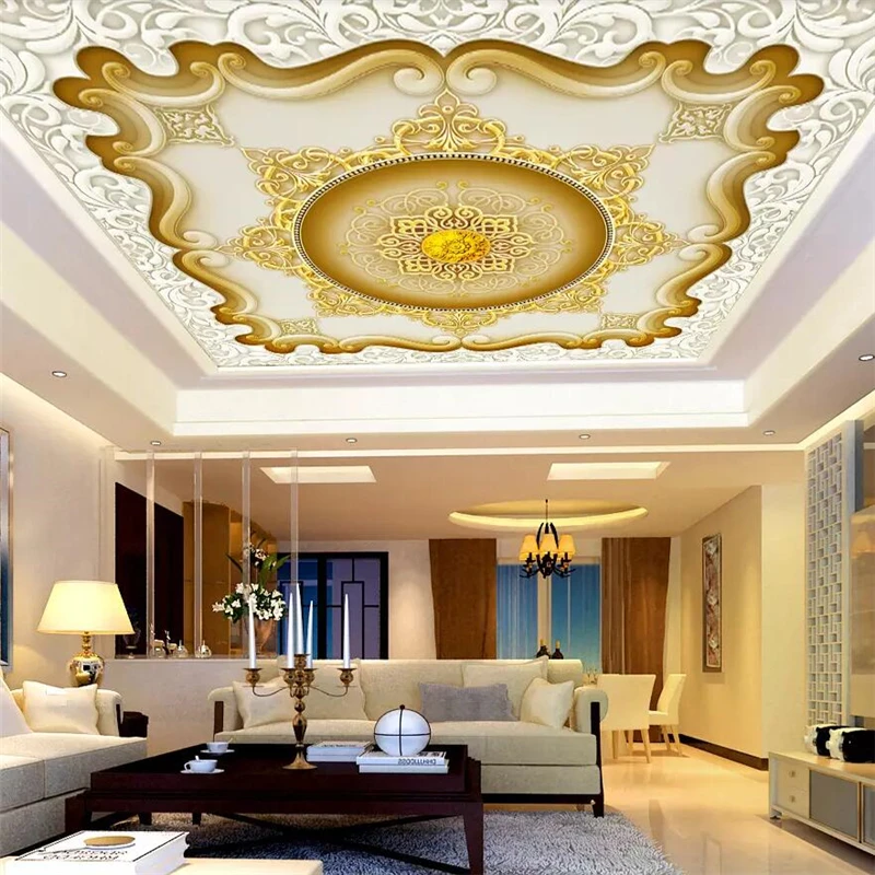 wellyu Custom wallpaper European and American classical retro elegant three-level zenith mural custom large mural wallpaper