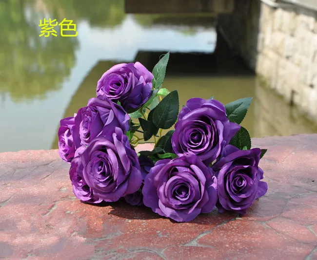 Factory outlets] France rose silk flower artificial flowers simulation flower factory opened housewarming wedding with flowers