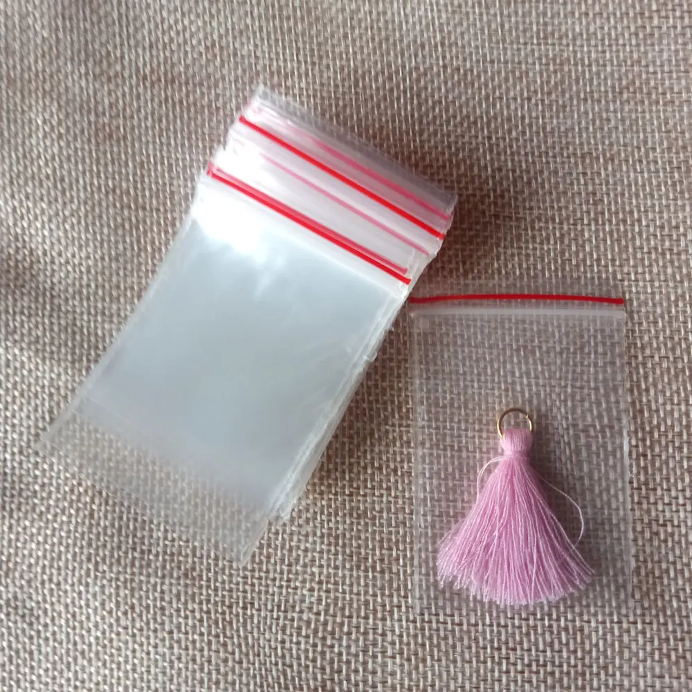 100pcs 4*6cm Jewelry Packaging Bag Small Ziplock Zip Zipped Lock Reclosable Plastic Poly Clear Storage Bags Party Supplies