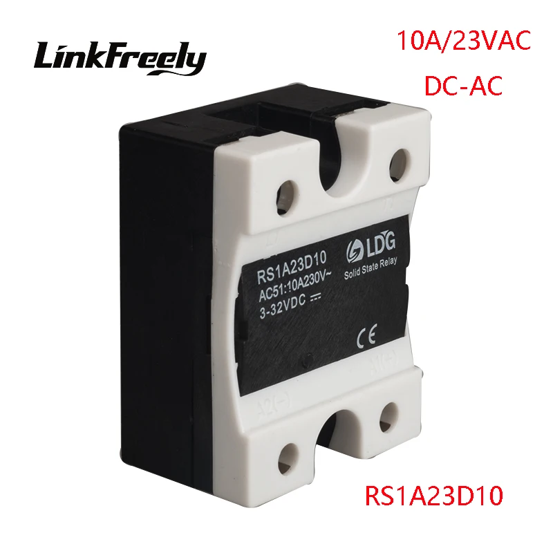 

RS1A23D10 10pcs Mini Triac Single 1 Phase Solid State Relay 10A,Output 24-280VAC Input 5V 12V 24V DC AC SSR Relay Switch Board