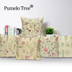 Nordic Decoration Cushion Cover Spring Pillow Covers Plant Flower Throw Pillow Case  45 X 45 Cm  Cushions Home Decor Bed Cases