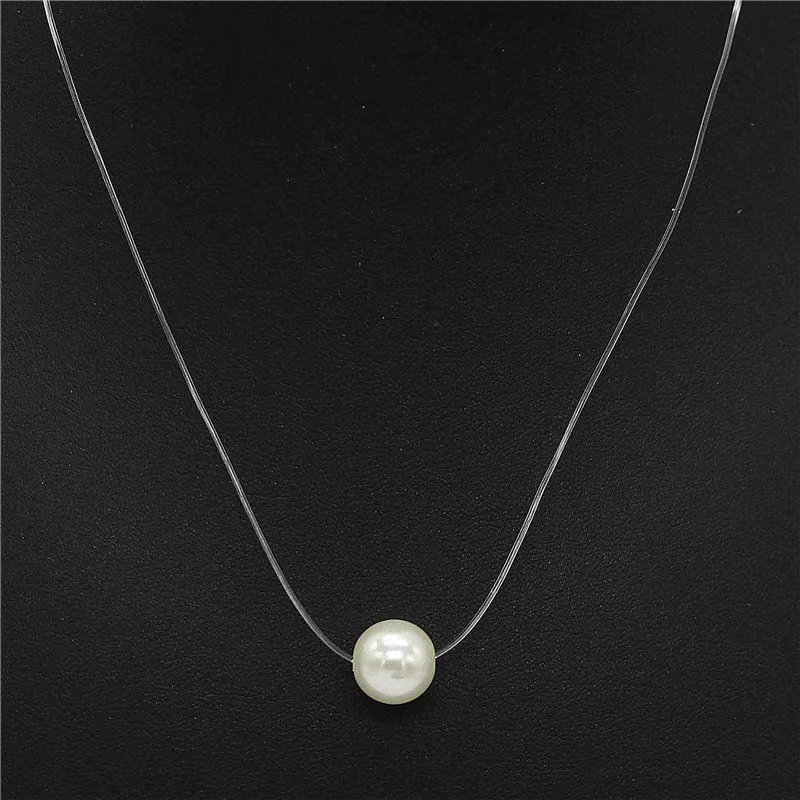 ADOLPH Transparent Fishing Line Zircon Choker Necklace Silver Invisible Chain Necklace Women Rhinestone Collier Jewelry Femme