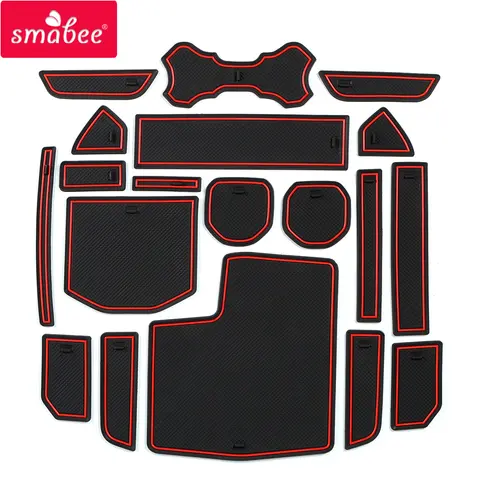 Smabee 미끄럼 방지 게이트 슬롯 매트 액세서리, 고무 컵 매트 스티커, 랭글러 JL 2018 - 2021 스포츠 S 사하라 루비콘