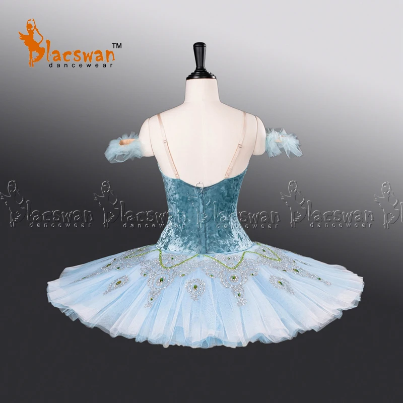 Blue Velvet Bodice 10 Layer Tulle Custum Made Girls Princess Florina Blue Bird Variation Classical Ballet Tutu BC006