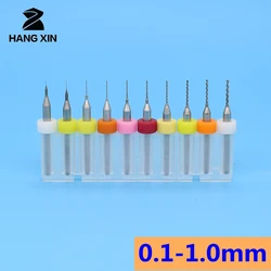 HANGXIN tungsten carbide micro drill 0.1-1.0mm 10pcs CNC router wood metal drill bit PCB drill set