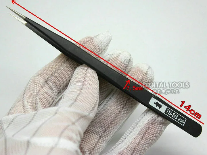 A Set 3 pcs Japanese RHINO TS-SS, TS-7A, TS-2A ESD Tweezers Anti-static High-precision Super Hard For Repairing Watch or Mobile