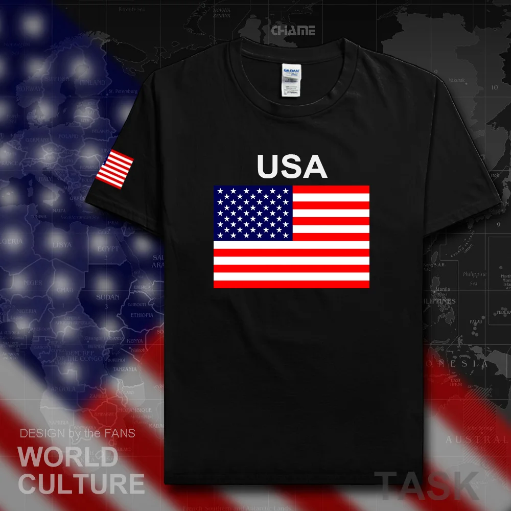 United States of America USA US t shirt man jerseys 2017 t-shirt 100% cotton nation team cotton meeting fans streetwear American