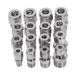 Steel Straight Conversion Adapter Fittins 304 SS Pipe Fitting Tube DSJ-M,YDF-LOK,LOK, Ferrule Connector 1/8’’ 1/4'' 3/8'' 1/2''