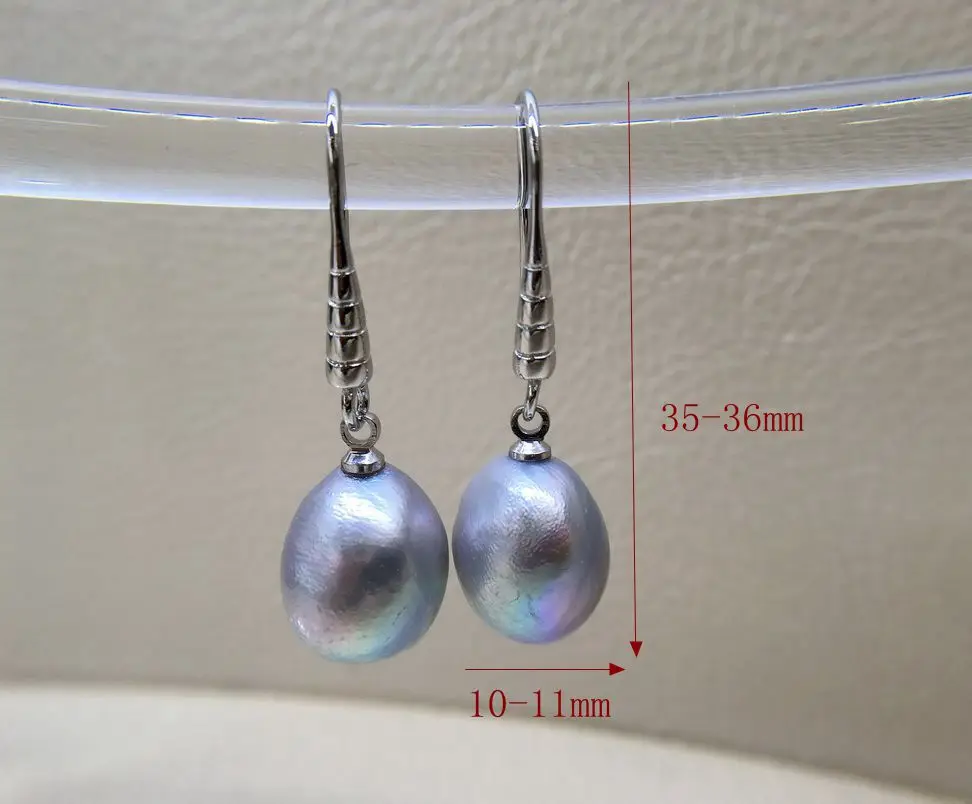 Grey Pearl Earrings Natural Freshwater Pearl Women\'s Silver Earrings Baroque Drop Earrings Women\'s Earrings