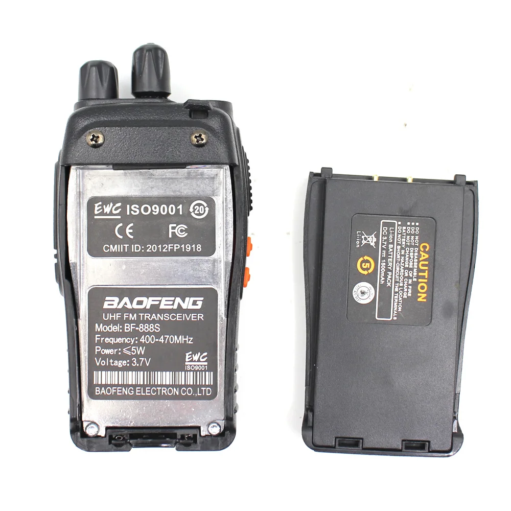 Best Selling BF-888 Portable Walkie Talkie UHF 400-470Mhz 5W 1500MAh Li-ion Cheap Two Way Radio