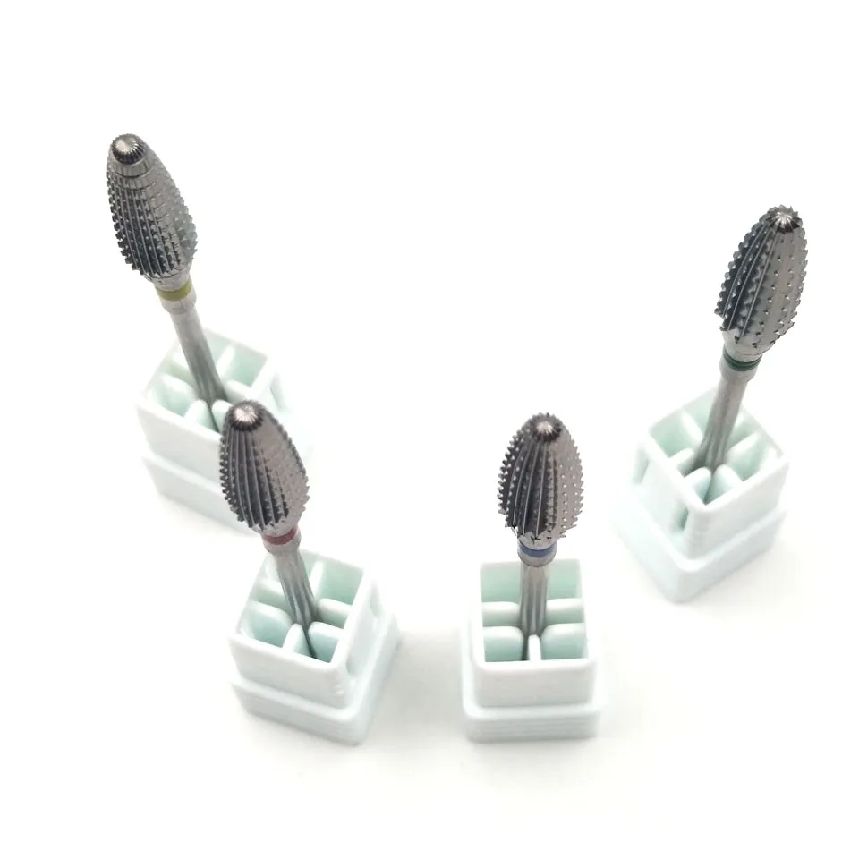 HYTOOS Nagelbohrer 3/32 Zoll Wolframkarbid-Nagelbits Rotary Burr Fräser für Maniküre Elektrische Nägel Zubehör Werkzeug – Detail 4