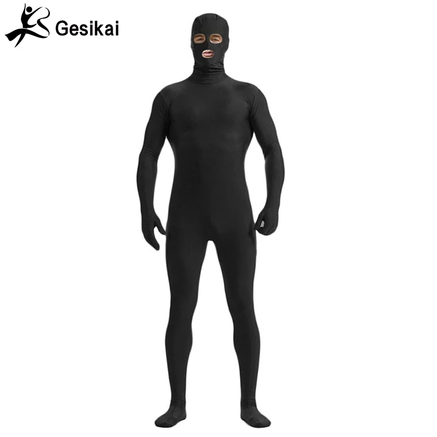 Heren Open Ogen En Mond Zentai Volledige Bodysuit Custom Made Terug Rits Panty Pak Mannen Fancy Volledige Bodysuit halloween Kostuums