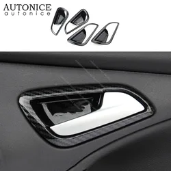 4PCS Carbon fiber color ABS Door Handle Bowl Cover trim fit For Ford Focus 2012-2014 ST MK3