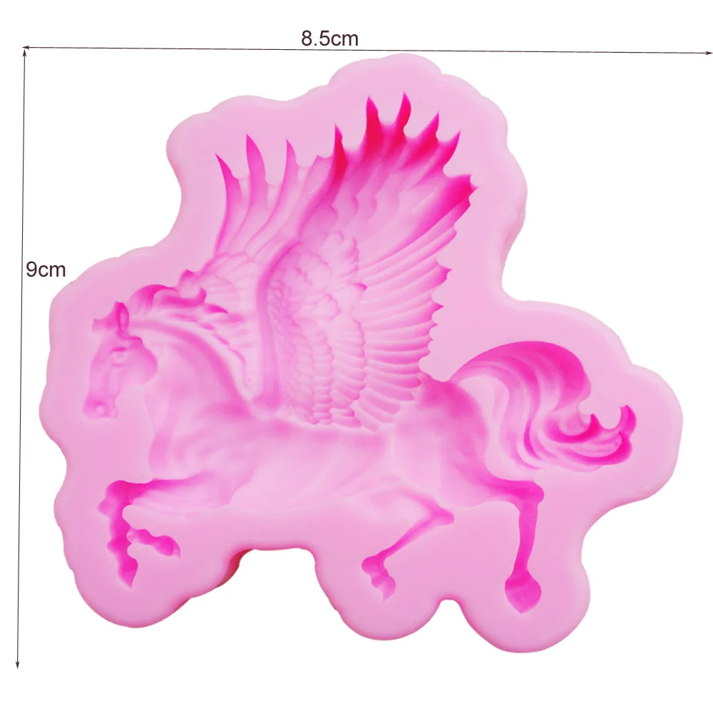 3D Flying Horse Molds Silicone For Chocolate Ice Gelatin Baking Cookies Lollipop Jelly Bakeware Baby Shower Ramadan Decoration
