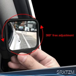 Car Rear Magnet Mirror 270 Degrees Wide Angle Magnetic Suction Rear View Mirrors Car Rear Passenger Safety Mirror 1pcs