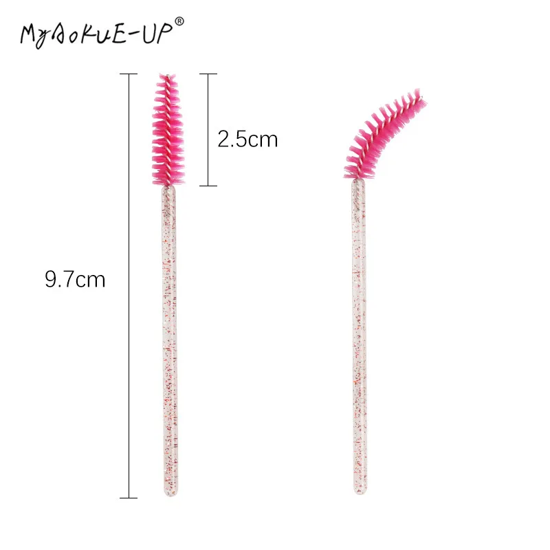50 Stück Kosmetik-Wimpernbürsten, Kristall-Mascara-Applikatoren, Diamant-Wimpernbürsten, Einweg-Make-up-Pinsel, Werkzeuge – Detail 6