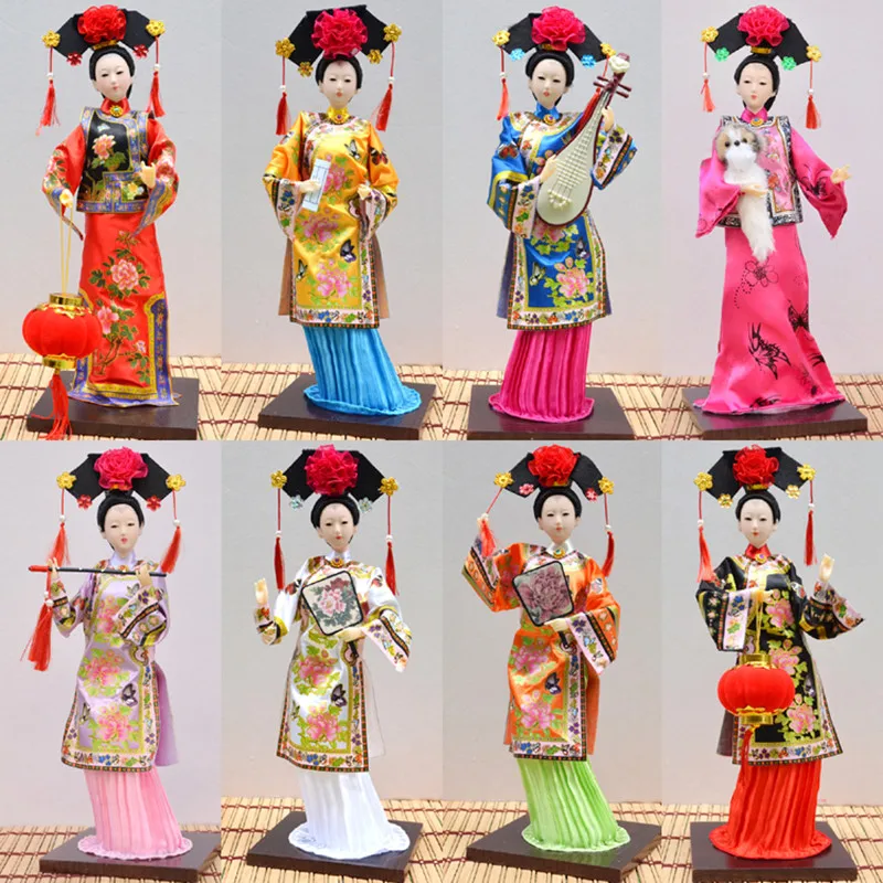 Chinese Style Antique Dress Doll Toy Qing Dynasty Princess Beijing Palace Museum Gift Room Ornamental Decoration Handicraft