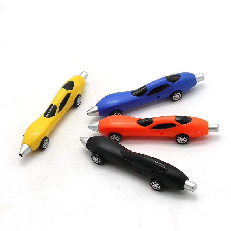 10pcs Creative Mini Cartoon Race Car Ballpoint Pen Cute Student Stationery Fine Point 1.0mm Blue Office Material School Supplies