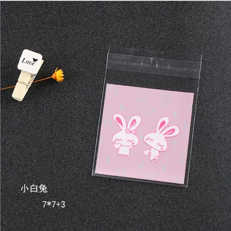 7*7cm cute mini cookie bags 100pcs Wedding Candy Bags Baby Party Supplies Decoration Mini Dessert Bags