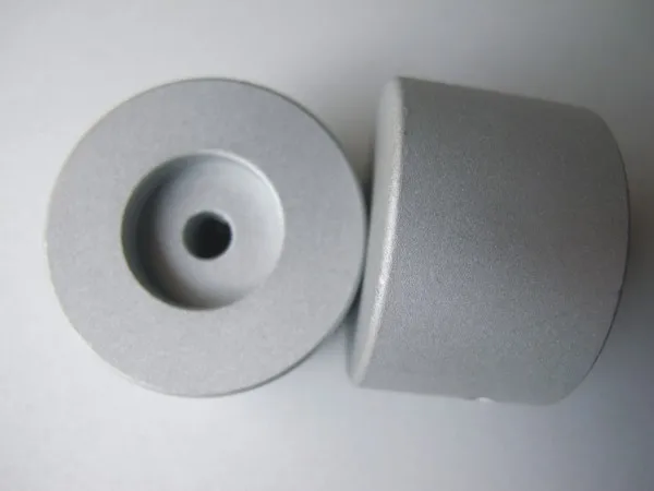 25 mm de diâmetro botão cilíndrico/botão de volume prateado/botão de potenciômetro