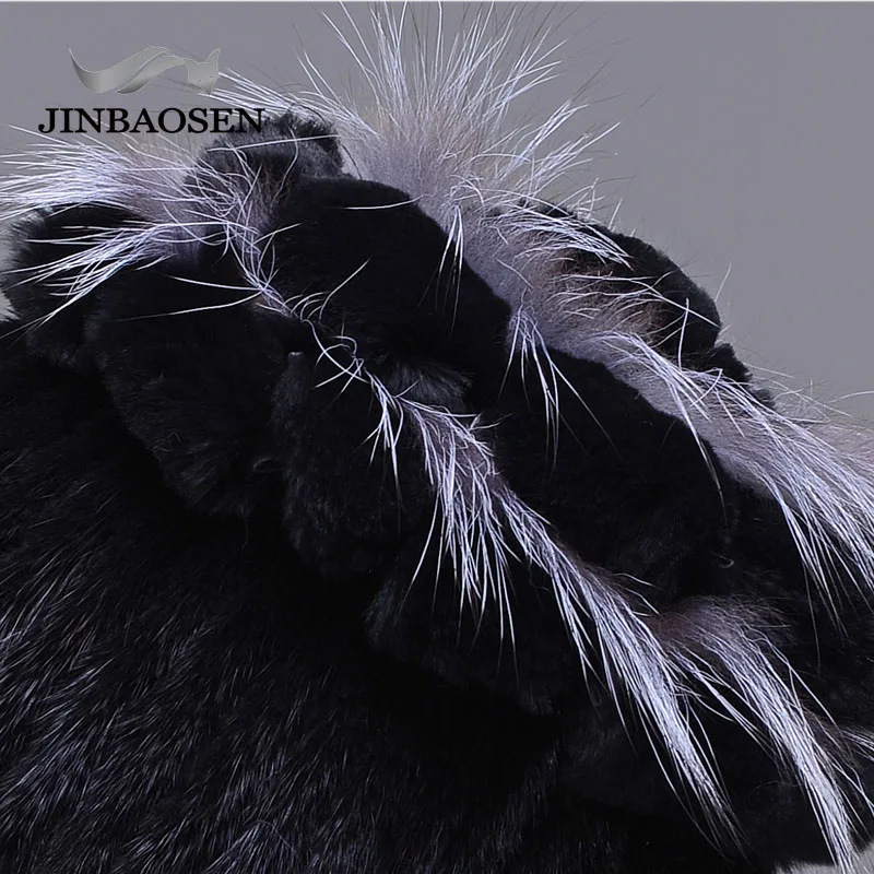 JINBAOSEN  New Style Fur Hat Black Wholesale Mink Fur Fox Fur Hat Winter Warm Woman\'s Fashion Shopping Leisure Ski Cap