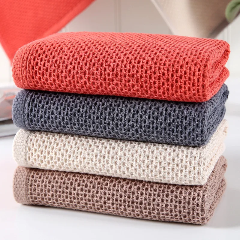 

Honeycomb Waffle Plain Cotton Face Towel Lint Absorbent Soft Couple Hand /Hair Towel Mall Gifts Custom Hotel Bathroom Towels