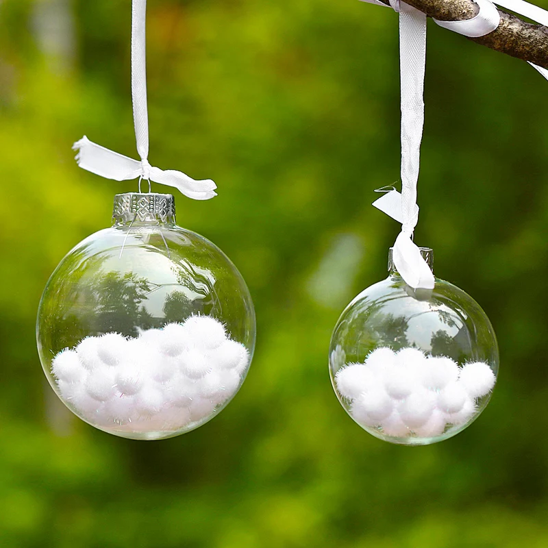 20pcs/pack Mixed Packing Transparent Glass Globe Diameter=15cm 12cm 10cm 8cm 6cmChristmas Decoration Hanging Glass Ball Wedding