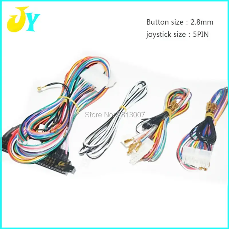 LCD Jamma Harness 28 pin with 6,8 buttons wires for arcade game machine/cabinet accessories 8 action button wire connect speaker