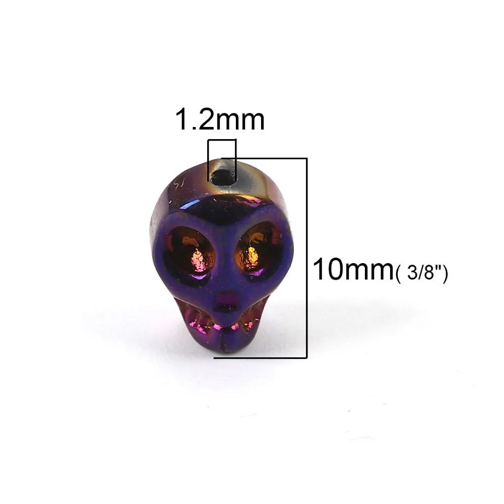 DoreenBeads Glass Beads Skull At Random About 10mm( 3/8