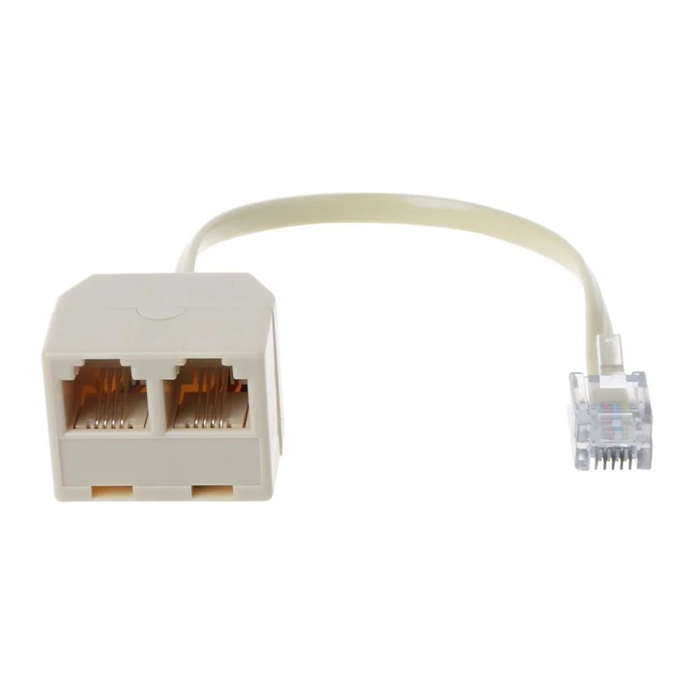 Telephone Splitter RJ11 6P4C 1 Male to 2 Female Adapter RJ11 to RJ11 Separator Phone Accessories C26