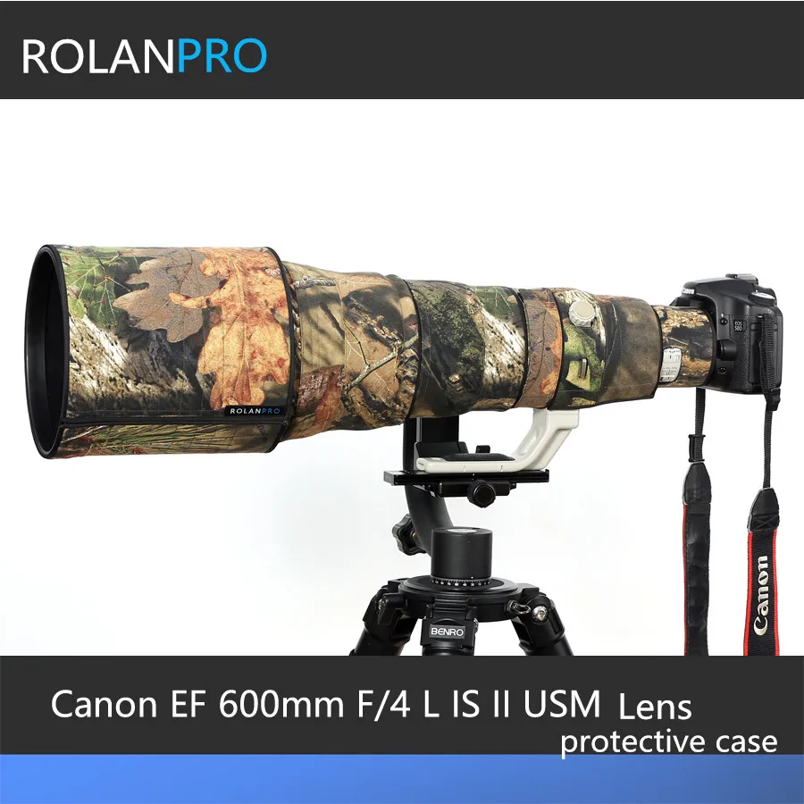 

ROLANPRO Camera Lens Coat Camouflage, For Canon EF 600mm F/4 L IS II USM Lens protective case guns clothing