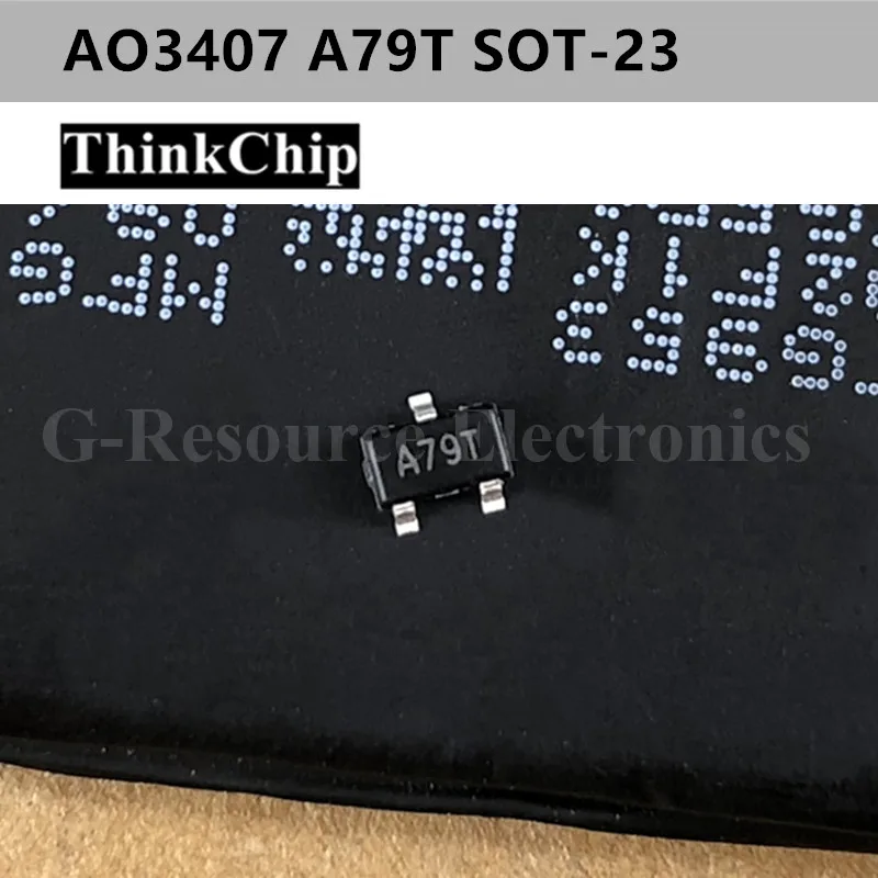 (50pcs) AO3407 A79T SOT-23 3407 30V P-Channel SMD Mosfet Transistor