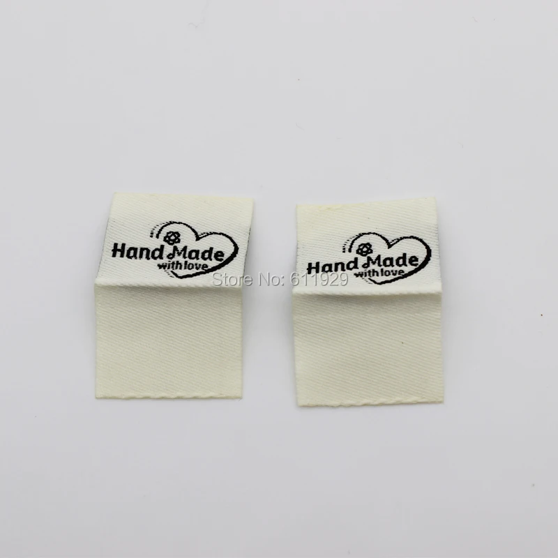 free shipping handmade labels/DIY gift label/clothing woven label/doll label/hand made with love tag/garment tag 200 pcs a lot