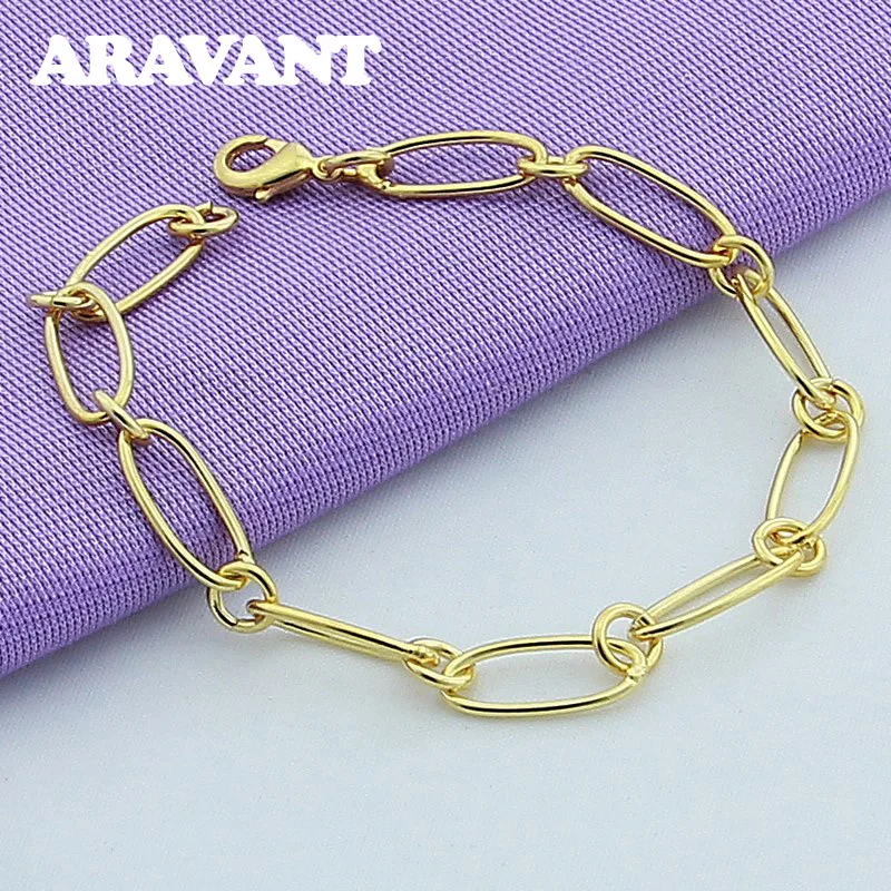 

925 Silver Minimalist Gold Chains Charm Bracelets For Women Girls Wedding Jewelry