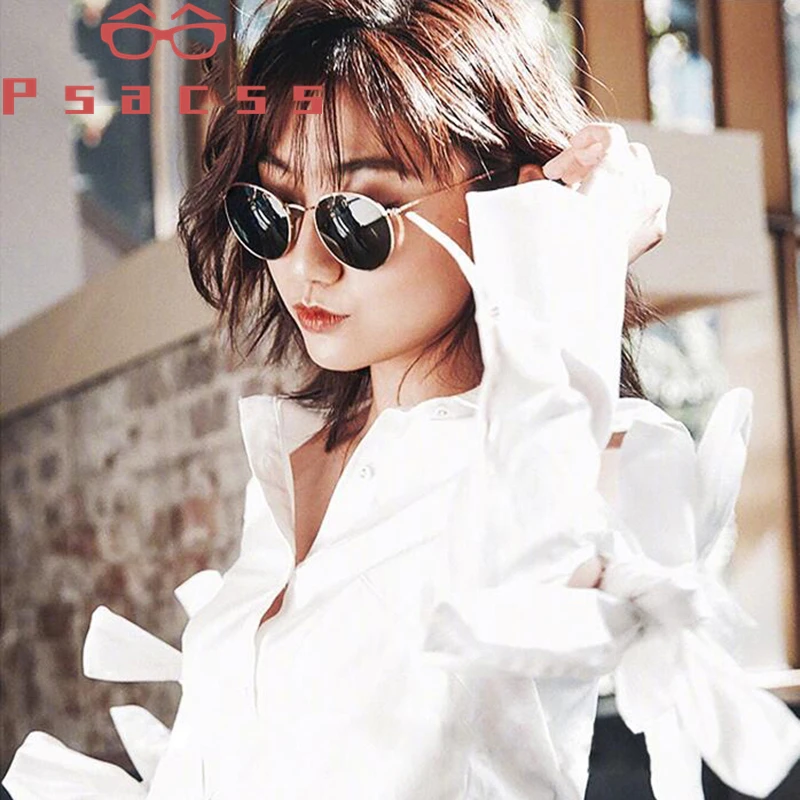 

Psacss 2019 Round Sunglasses Women Men Vintage Classic Brand Designer Sun Glasses Fashion Metal Frame lunette soleil femme UV400